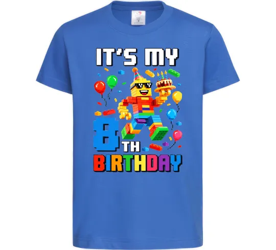 Дитяча футболка Lego 8 Birthday Яскраво-синій фото