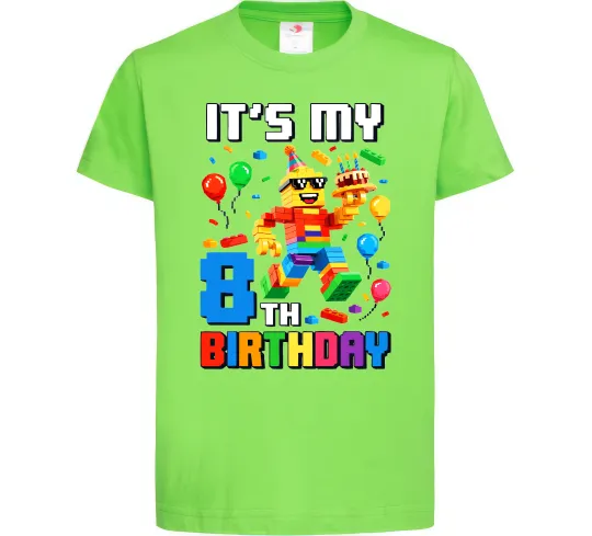 Дитяча футболка Lego 8 Birthday Лаймовий фото