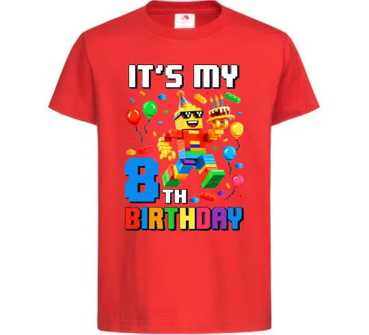 Дитяча футболка Lego 8 Birthday Червоний фото