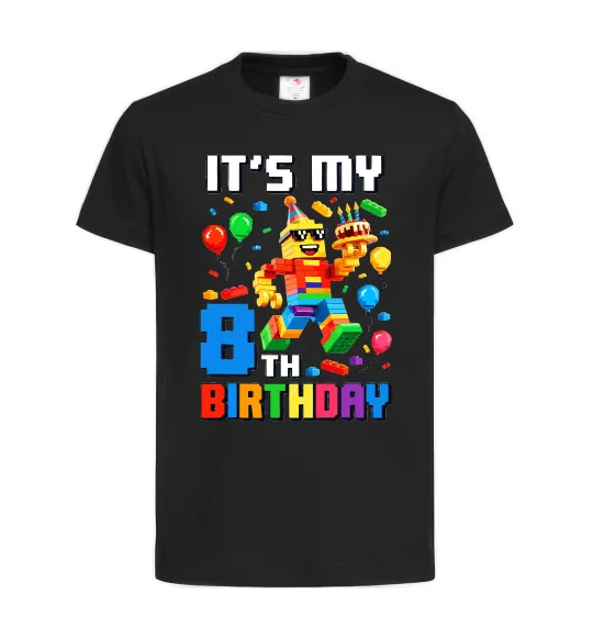 Детская футболка Lego 8 Birthday Черный фото