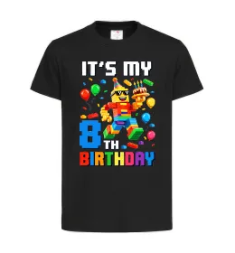 Детская футболка Lego 8 Birthday Черный фото