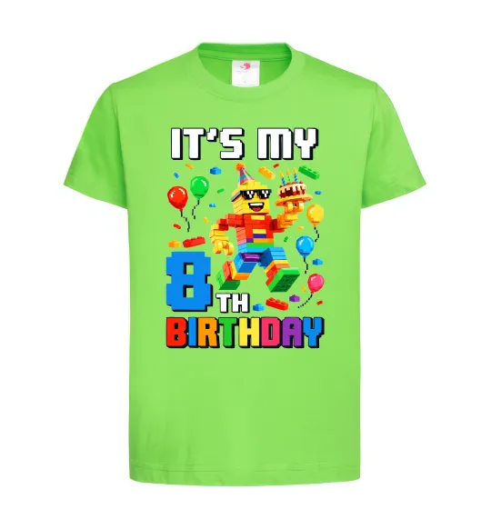 Детская футболка Lego 8 Birthday Лаймовый фото