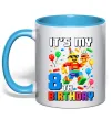 Чашка з кольоровою ручкою Lego 8 Birthday Блакитний фото