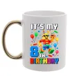 Чашка з кольоровою ручкою Lego 8 Birthday Золото фото