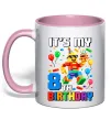 Чашка з кольоровою ручкою Lego 8 Birthday Ніжно рожевий фото