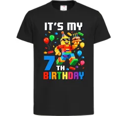 Дитяча футболка Lego 7 Birthday Чорний фото