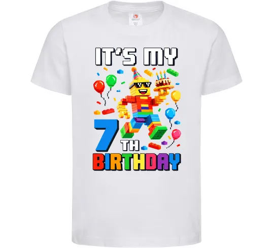 Дитяча футболка Lego 7 Birthday Білий фото