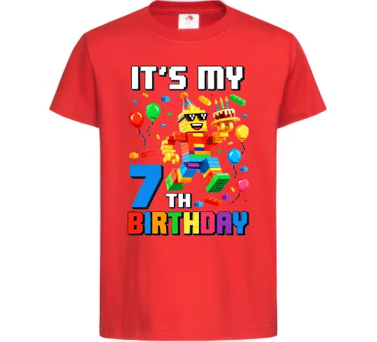 Дитяча футболка Lego 7 Birthday Червоний фото