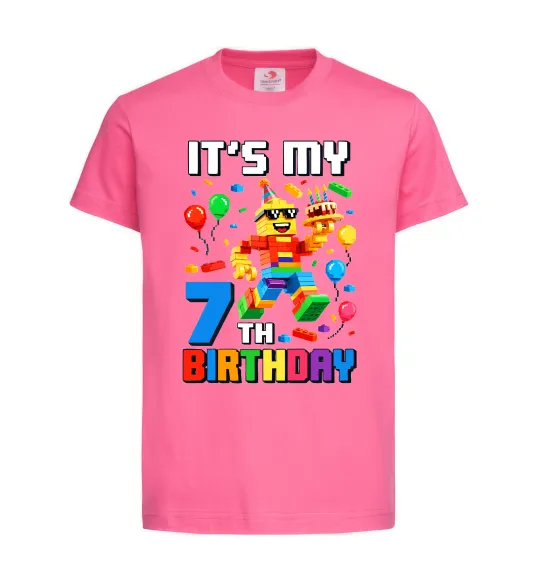 Детская футболка Lego 7 Birthday Ярко-розовый фото