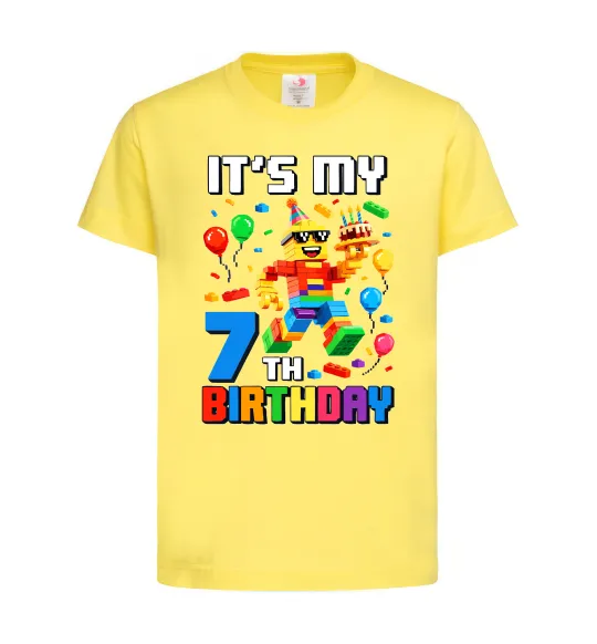 Детская футболка Lego 7 Birthday Лимонный фото