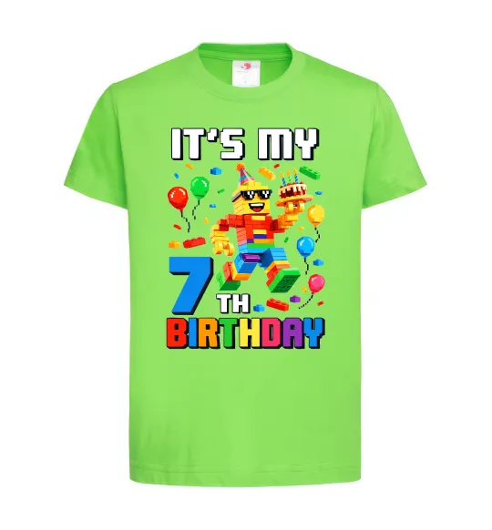 Детская футболка Lego 7 Birthday Лаймовый фото