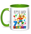 Чашка з кольоровою ручкою Lego 7 Birthday Лаймовий фото