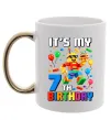 Чашка з кольоровою ручкою Lego 7 Birthday Золото фото