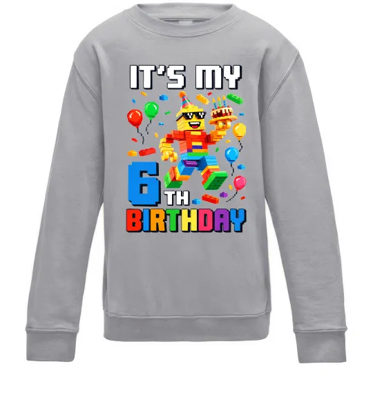 Дитячий світшот Lego 6 Birthday Сірий меланж фото