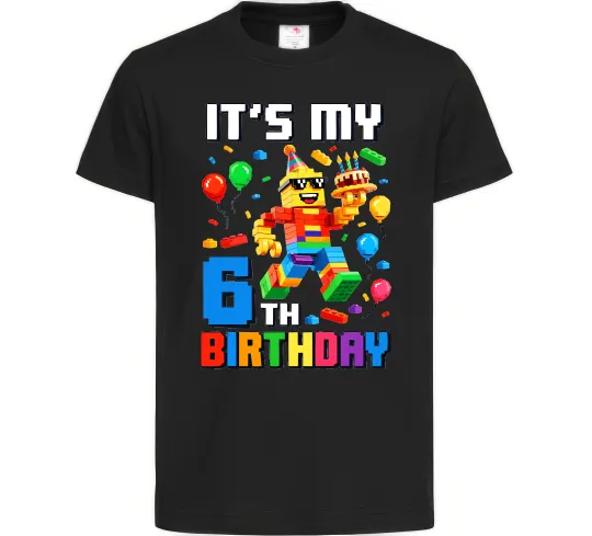 Дитяча футболка Lego 6 Birthday Чорний фото