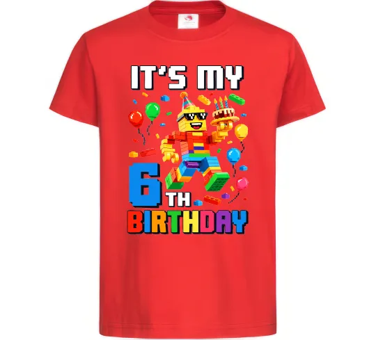 Дитяча футболка Lego 6 Birthday Червоний фото