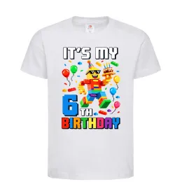 Детская футболка Lego 6 Birthday Белый фото