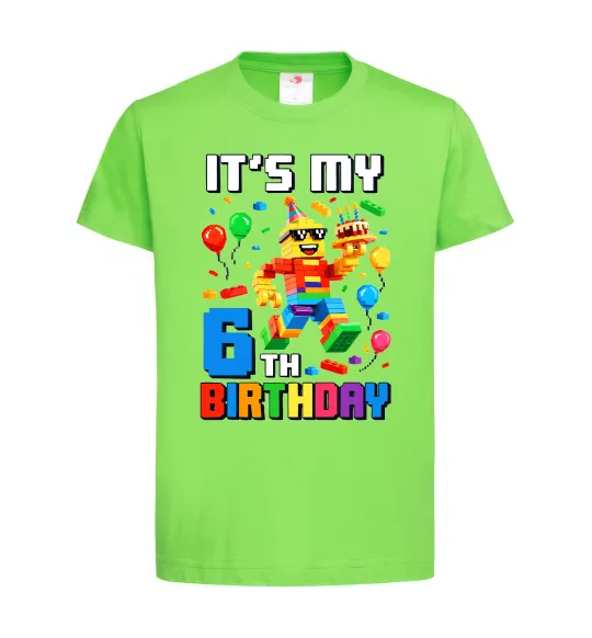 Дитяча футболка Lego 6 Birthday Лаймовий фото