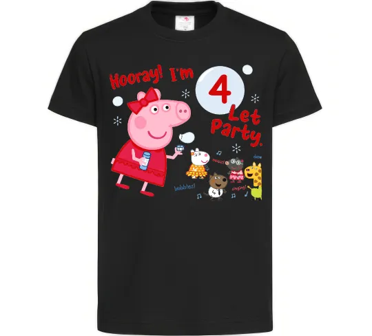 Дитяча футболка Свинка Пеппа Мені 4 роки Чорний фото