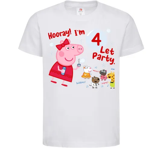 Дитяча футболка Свинка Пеппа Мені 4 роки Білий фото