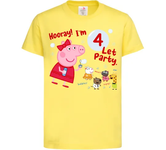 Дитяча футболка Свинка Пеппа Мені 4 роки Лимонний фото