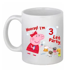 Чашка керамічна Свинка Пеппа Мій 3 День народження Білий фото