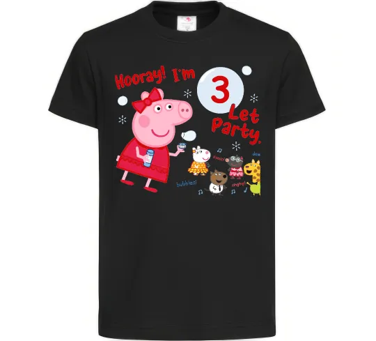 Дитяча футболка Свинка Пеппа Мені 3 роки Чорний фото