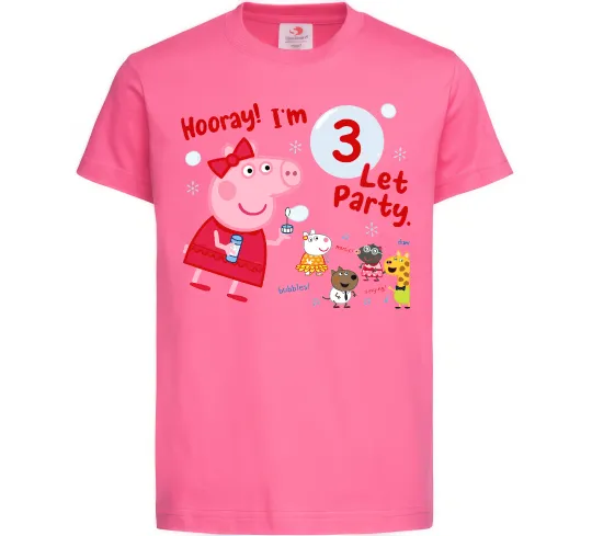 Дитяча футболка Свинка Пеппа Мені 3 роки Яскраво-рожевий фото