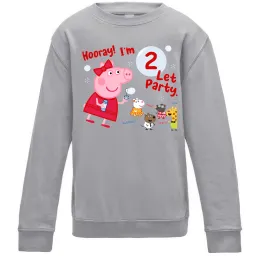 Дитячий світшот Peppa Pig magical 2 Birthday Сірий меланж фото