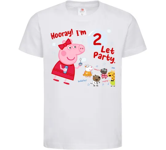 Дитяча футболка Свинка Пеппа Мені 2 роки Білий фото