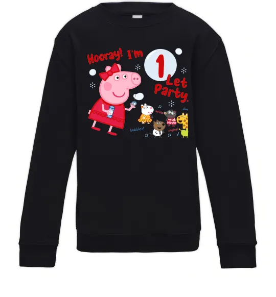 Детский Свитшот Свинка Пеппа Мені 1 рік Черный фото