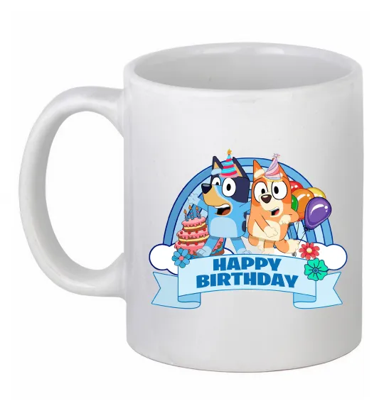 Чашка керамічна Bluey Happy Birthday Білий фото