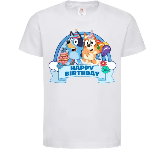 Дитяча футболка Bluey Happy Birthday Білий фото