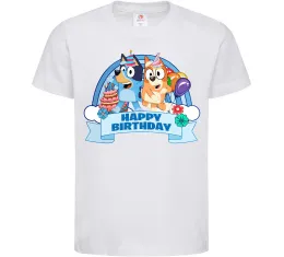 Дитяча футболка Bluey Happy Birthday Білий фото