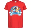 Дитяча футболка Bluey Happy Birthday Червоний фото