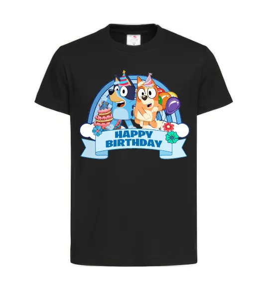 Дитяча футболка Bluey Happy Birthday Чорний фото