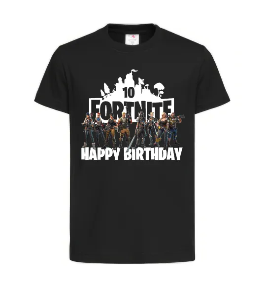 Детская футболка Fortnite Happy Birthday 10 Черный фото