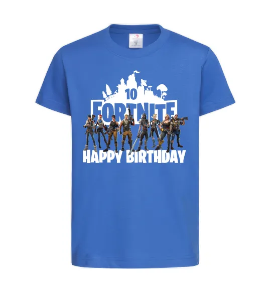 Детская футболка Fortnite Happy Birthday 10 Ярко-синий фото