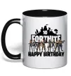 Чашка з кольоровою ручкою Fortnite Happy Birthday 10 Чорний фото