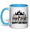 Чашка з кольоровою ручкою Fortnite Happy Birthday 10 Блакитний фото