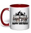 Чашка з кольоровою ручкою Fortnite Happy Birthday 10 Червоний фото
