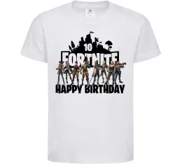 Дитяча футболка Fortnite Happy Birthday 10 Білий фото