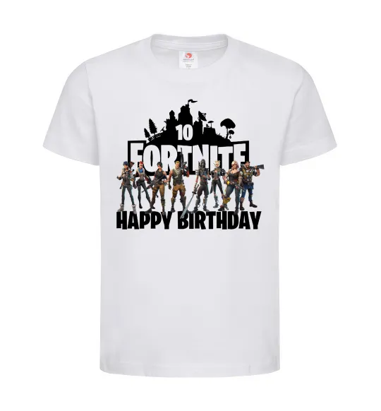 Детская футболка Fortnite Happy Birthday 10 Белый фото