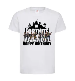 Детская футболка Fortnite Happy Birthday 10 Белый фото