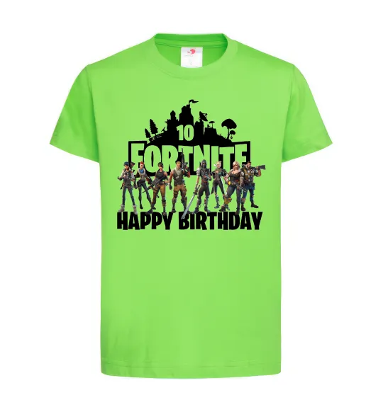 Детская футболка Fortnite Happy Birthday 10 Лаймовый фото
