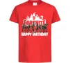 Дитяча футболка Fortnite Happy Birthday 9 Червоний фото