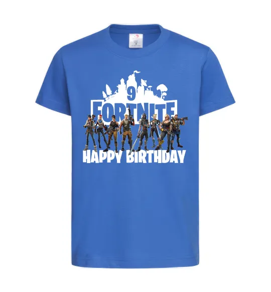 Дитяча футболка Fortnite Happy Birthday 9 Яскраво-синій фото