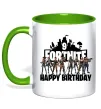 Чашка з кольоровою ручкою Fortnite Happy Birthday 9 Лаймовий фото