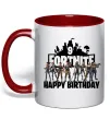 Чашка з кольоровою ручкою Fortnite Happy Birthday 9 Червоний фото