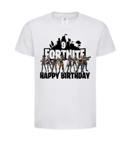 Детская футболка Fortnite Happy Birthday 9 Белый фото